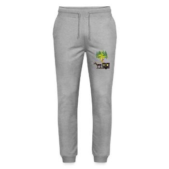 Peanut Compass Travel Horse Camping Adventure - Stanley/Stella Mover Unisex Organic Jogging Trousers - heather grey - Front - Marisol (170cm) & Nik (191cm)