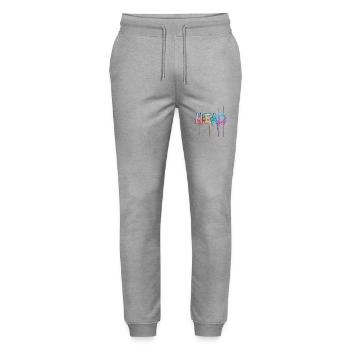 Creative Colorful Dripping Head Graphic - Stanley/Stella Unisex Bio Jogginghose Mover  - Grau meliert - Vorne - Marisol (170cm) & Nik (191cm)