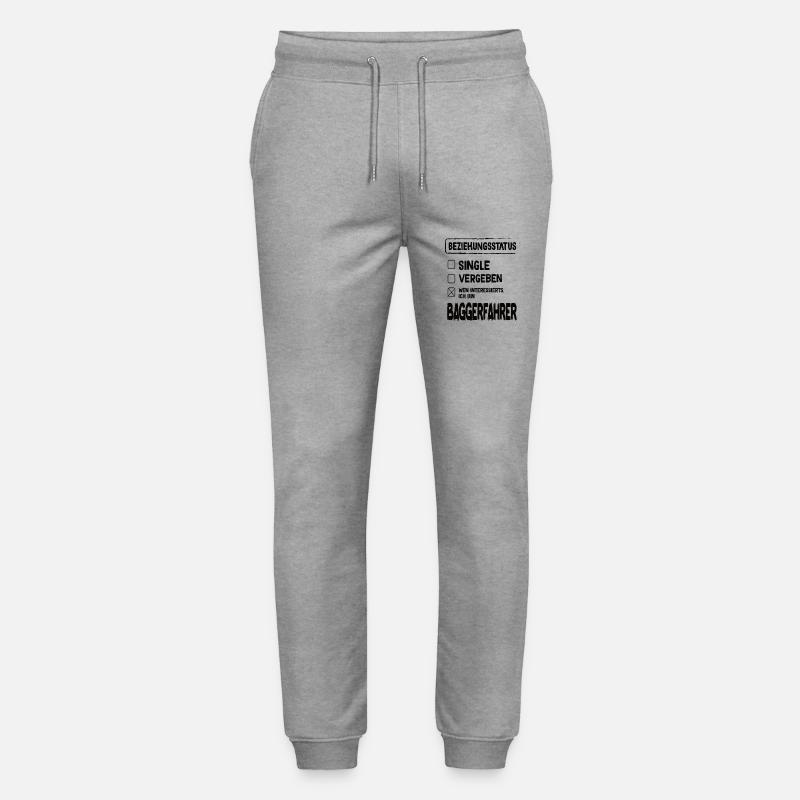 Baggerfahrer Beziehungsstatus Baggerfahrer Bagger - Stanley/Stella Unisex Bio Jogginghose Mover - Grau meliert