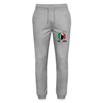 Italy Italian Vaffanculo - Stanley/Stella Mover Unisex Organic Jogging Trousers - heather grey - Front - Marisol (170cm) & Nik (191cm)