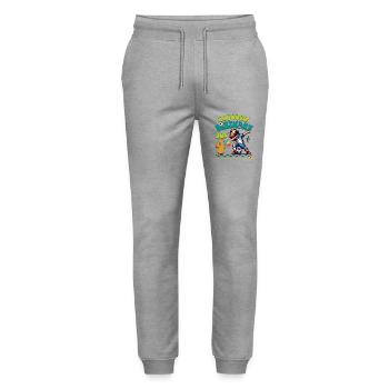 4th Birthday Football - Stanley/Stella Mover Unisex Organic Jogging Trousers - heather grey - Front - Marisol (170cm) & Nik (191cm)