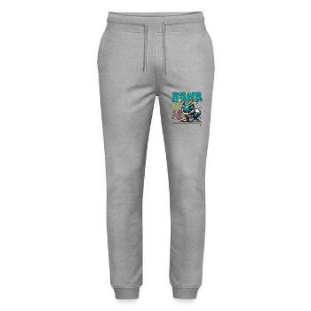 16th Birthday Rawr T Rex Dinosaur - Stanley/Stella Mover Unisex Organic Jogging Trousers - heather grey - Front - Marisol (170cm) & Nik (191cm)