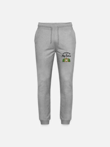 Camping Cabin Forest - Stanley/Stella Mover Unisex Organic Jogging Trousers - heather grey