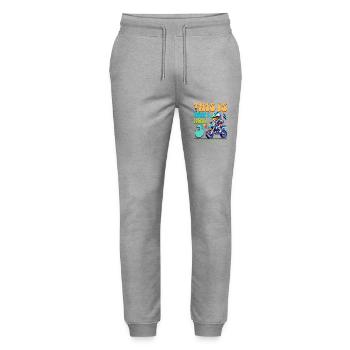 3e anniversaire de motocross - Pantalon de jogging bio MOVER Stanley/Stella unisexe - gris chiné - Devant - Marisol (170cm) & Nik (191cm)