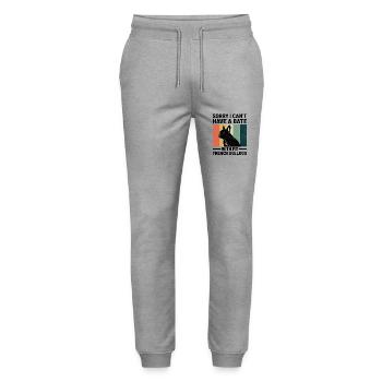 Tut mir leid, dass ich kein Date mit meiner Französischen Bulldogge haben kann f - Stanley/Stella Unisex Bio Jogginghose Mover  - Grau meliert - Vorne - Marisol (170cm) & Nik (191cm)
