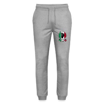 Italy Italian Vaffanculo - Stanley/Stella Mover Unisex Organic Jogging Trousers - heather grey - Front - Marisol (170cm) & Nik (191cm)