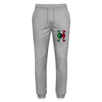 Italy Italian Capisci Vaffanculo - Stanley/Stella Mover Unisex Organic Jogging Trousers - heather grey - Front - Marisol (170cm) & Nik (191cm)