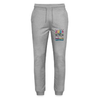 1st Grade Schoolchild Back to School Gamer School Enrollment - Stanley/Stella Mover Unisex Organic Jogging Trousers - heather grey - Front - Marisol (170cm) & Nik (191cm)