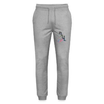 PAUL - Beautiful boy name with dinosaur - Stanley/Stella Mover Unisex Organic Jogging Trousers - heather grey - Front - Marisol (170cm) & Nik (191cm)