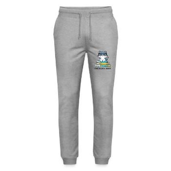 LESEN, ENTSPANNEN UND GENIESSEN - Stanley/Stella Unisex Bio Jogginghose Mover  - Grau meliert - Vorne - Marisol (170cm) & Nik (191cm)