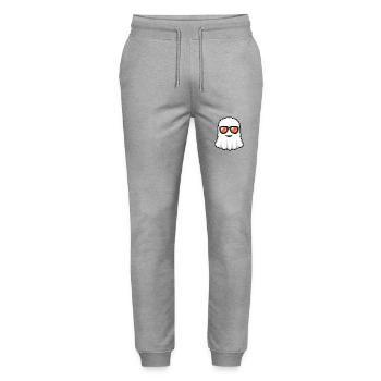 Geist Halloween Cool - Stanley/Stella Unisex Bio Jogginghose Mover  - Grau meliert - Vorne - Marisol (170cm) & Nik (191cm)