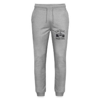 Faith can move Mountains, christliches Geschenk. - Stanley/Stella Unisex Bio Jogginghose Mover  - Grau meliert - Vorne - Marisol (170cm) & Nik (191cm)