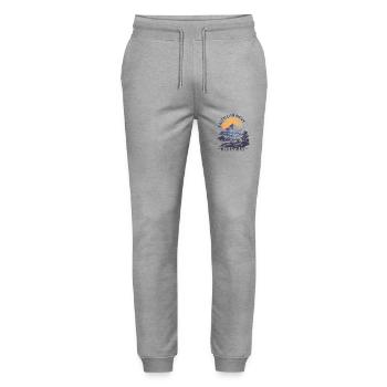 Faith can move Mountains, christliches Geschenk. - Stanley/Stella Unisex Bio Jogginghose Mover  - Grau meliert - Vorne - Marisol (170cm) & Nik (191cm)