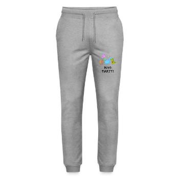 Birthday Boy Dinosaur Dino Party - Stanley/Stella Mover Unisex Organic Jogging Trousers - heather grey - Front - Marisol (170cm) & Nik (191cm)