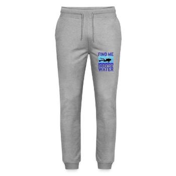Taucher Tauchen Find me under water - Stanley/Stella Unisex Bio Jogginghose Mover  - Grau meliert - Vorne - Marisol (170cm) & Nik (191cm)