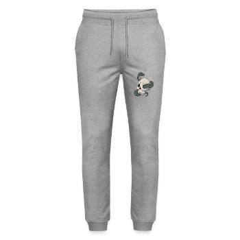 Schlange und Schädel - Stanley/Stella Unisex Bio Jogginghose Mover  - Grau meliert - Vorne - Marisol (170cm) & Nik (191cm)