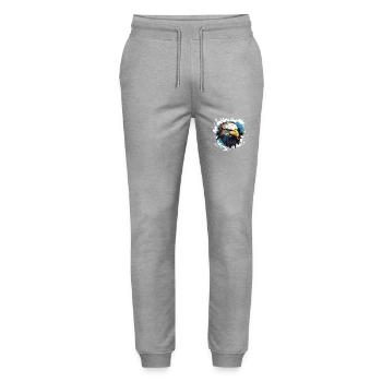 Adler Kopf Porträt Pop Art - Stanley/Stella Unisex Bio Jogginghose Mover  - Grau meliert - Vorne - Marisol (170cm) & Nik (191cm)