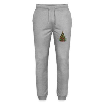Christmas Tree Christmas - Stanley/Stella Mover Unisex Organic Jogging Trousers - heather grey - Front - Marisol (170cm) & Nik (191cm)