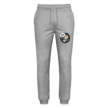 MOON AND BEYOND - Stanley/Stella Mover Unisex Organic Jogging Trousers - heather grey - Front - Marisol (170cm) & Nik (191cm)