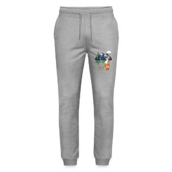 Frohe Ostern Mädchen Hase Kaninchen Rüben Berge - Stanley/Stella Unisex Bio Jogginghose Mover  - Grau meliert - Vorne - Marisol (170cm) & Nik (191cm)