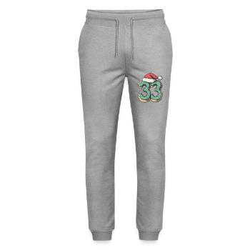 Biscuit de Noël à 33 chiffres - Pantalon de jogging bio MOVER Stanley/Stella unisexe - gris chiné - Devant - Marisol (170cm) & Nik (191cm)