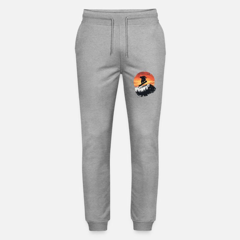 Snowboarder Sonne Berge - Stanley/Stella Unisex Bio Jogginghose Mover  - Grau meliert