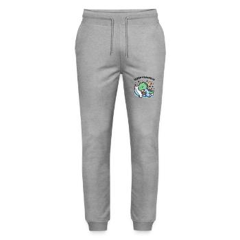Sleepysaurus Official Sleep Outfit Chemise de nuit - Pantalon de jogging bio MOVER Stanley/Stella unisexe - gris chiné - Devant - Marisol (170cm) & Nik (191cm)