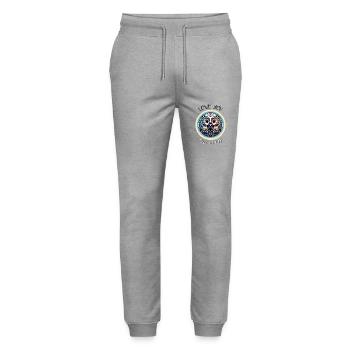Owlways my Valentine Eule - Stanley/Stella Unisex Bio Jogginghose Mover  - Grau meliert - Vorne - Marisol (170cm) & Nik (191cm)