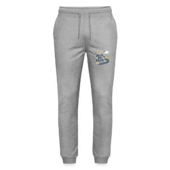 Little Digger Big Dreams - Conception mignonne de l’excavatrice - Pantalon de jogging bio MOVER Stanley/Stella unisexe - gris chiné - Devant - Marisol (170cm) & Nik (191cm)