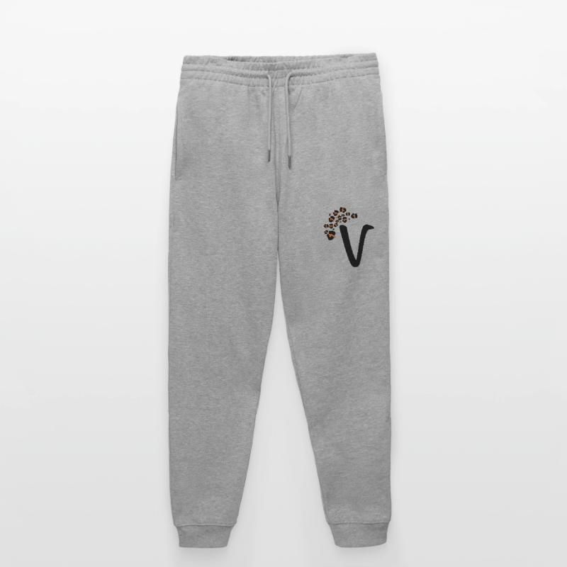 Letter v leopard patterns Stanley/Stella Mover Unisex Organic Jogging Trousers