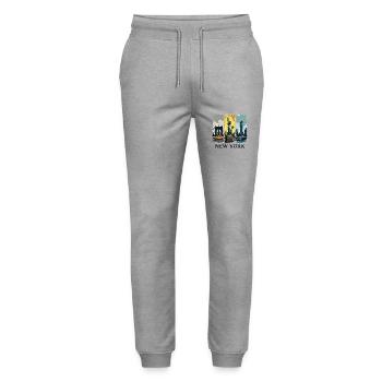 New York City Skyline Design – Urban Style Mode - Stanley/Stella Unisex Bio Jogginghose Mover  - Grau meliert - Vorne - Marisol (170cm) & Nik (191cm)