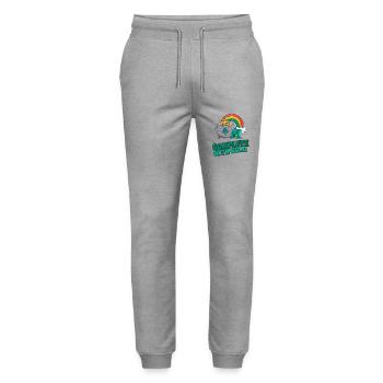 Complet avec de l’or - Inspiré de l’arc-en-ciel et de la fortune - Pantalon de jogging bio MOVER Stanley/Stella unisexe - gris chiné - Devant - Marisol (170cm) & Nik (191cm)
