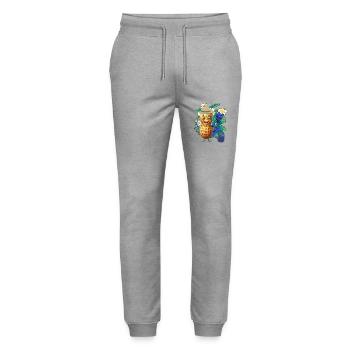 Tiroler Erdnuss Gärtner Gartenbau Blumen - Stanley/Stella Unisex Bio Jogginghose Mover  - Grau meliert - Vorne - Marisol (170cm) & Nik (191cm)