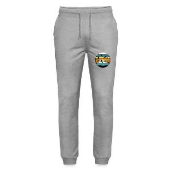 Vintage Birdwatching Bird Birder Birds Birdwatcher - Stanley/Stella Mover Unisex Organic Jogging Trousers - heather grey - Front - Marisol (170cm) & Nik (191cm)