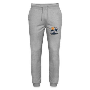 Retraite Bitcoin Btc – Investisseurs et traders en crypto - Pantalon de jogging bio MOVER Stanley/Stella unisexe - gris chiné - Devant - Marisol (170cm) & Nik (191cm)