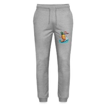 Pineapple Surfer Surf Feel the Summer - Stanley/Stella Mover Unisex Organic Jogging Trousers - heather grey - Front - Marisol (170cm) & Nik (191cm)