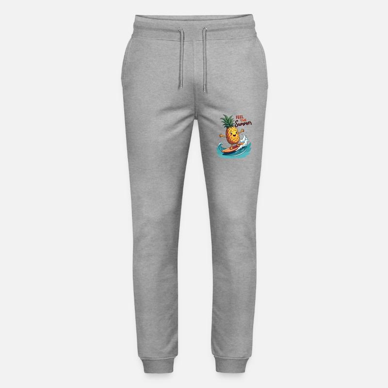 Ananas Surfer Surf Feel L’été - Pantalon de jogging bio MOVER Stanley/Stella unisexe - gris chiné