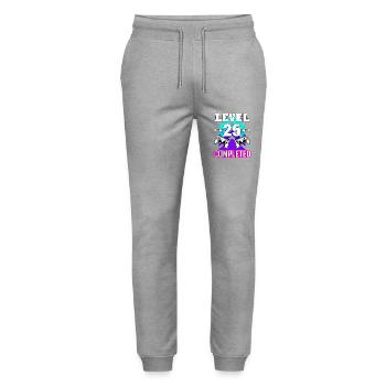anniversaire de jeu haha comme c’est drôle - Pantalon de jogging bio MOVER Stanley/Stella unisexe - gris chiné - Devant - Marisol (170cm) & Nik (191cm)