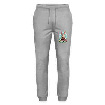 Football américain Joyeux lapin de Pâques de l’Est Sports - Pantalon de jogging bio MOVER Stanley/Stella unisexe - gris chiné - Devant - Marisol (170cm) & Nik (191cm)