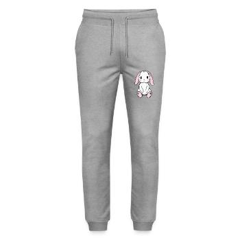 Süßes Plüsch-Hässchen: Niedliches Design für Fans - Stanley/Stella Unisex Bio Jogginghose Mover  - Grau meliert - Vorne - Marisol (170cm) & Nik (191cm)