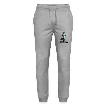 Funny Statue of Liberty USA America Sarcasm - Stanley/Stella Mover Unisex Organic Jogging Trousers - heather grey - Front - Marisol (170cm) & Nik (191cm)