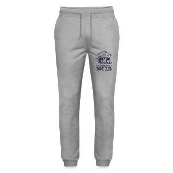 Buchliebhaber: Aus der Gang Wurde Ein Buchclub - Stanley/Stella Unisex Bio Jogginghose Mover  - Grau meliert - Vorne - Marisol (170cm) & Nik (191cm)