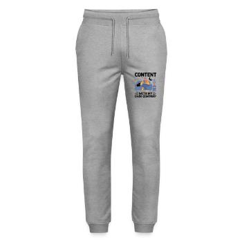 Content With My Own Company Sayings For Introverts - Stanley/Stella Mover Unisex Organic Jogging Trousers - heather grey - Front - Marisol (170cm) & Nik (191cm)