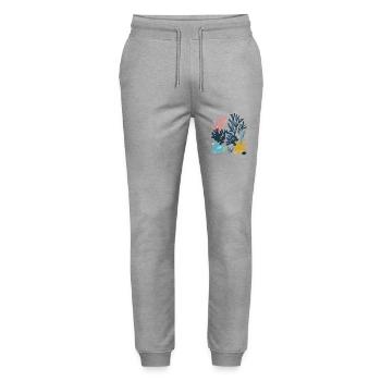 Matisse Inspires: Abstract Coral Reef Colorful - Stanley/Stella Mover Unisex Organic Jogging Trousers - heather grey - Front - Marisol (170cm) & Nik (191cm)