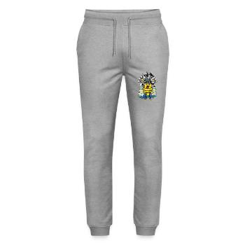 Biene Tirol Tiroler Honik Imker Blume Berge Berg - Stanley/Stella Unisex Bio Jogginghose Mover  - Grau meliert - Vorne - Marisol (170cm) & Nik (191cm)