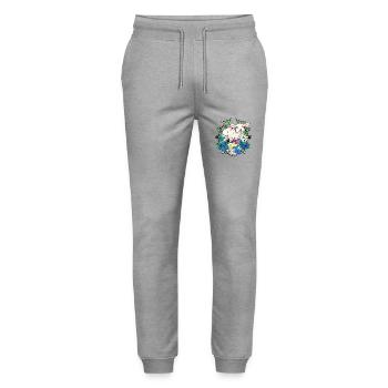 Easter Lamb Lambs Easter Children Child Sheep - Stanley/Stella Mover Unisex Organic Jogging Trousers - heather grey - Front - Marisol (170cm) & Nik (191cm)