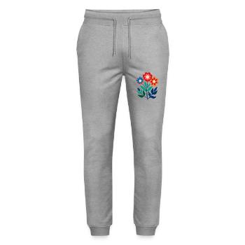Blumen - Frühling - Sommer - Blüten - Stanley/Stella Unisex Bio Jogginghose Mover  - Grau meliert - Vorne - Marisol (170cm) & Nik (191cm)