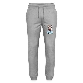 Anxiety Club – Angstclub mit süßem Waschbär - Stanley/Stella Unisex Bio Jogginghose Mover  - Grau meliert - Vorne - Marisol (170cm) & Nik (191cm)