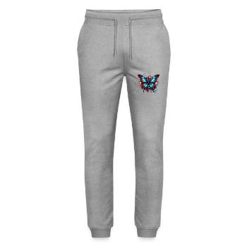 Urban Butterfly - Stanley/Stella Mover Unisex Organic Jogging Trousers - heather grey - Front - Marisol (170cm) & Nik (191cm)