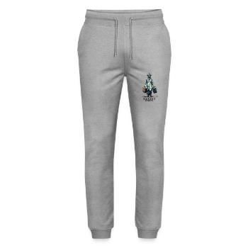 Funny Statue of Liberty USA America Sarcasm - Stanley/Stella Mover Unisex Organic Jogging Trousers - heather grey - Front - Marisol (170cm) & Nik (191cm)